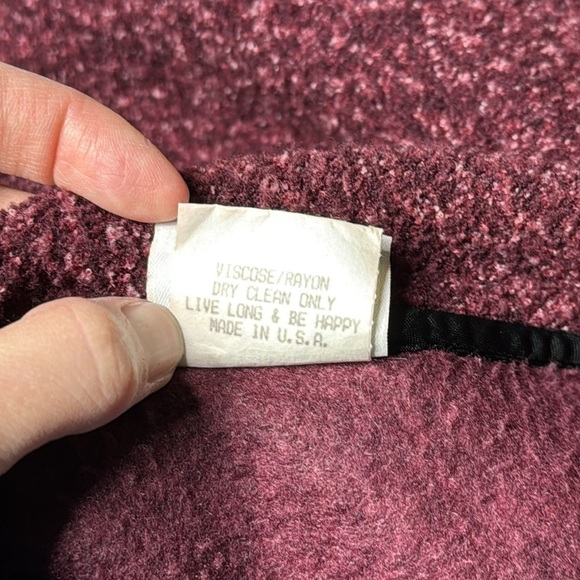 Vintage Iced Tea Burgundy Red Button Fleece Cardigan Size Large - Picture 9 of 9